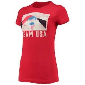 Team USA Olympics Tokyo Tee Shirt Womens Large Red Vintage Look